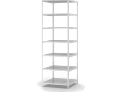 Outlet PROREGAL Aktenregal Schraubsystem Grundregal HxBxT 220 x 75 x 60 cm 7 Ebenen Fachlast 90 kg Mit Deckboden Beidseitig Nutzbar Lichtgrau