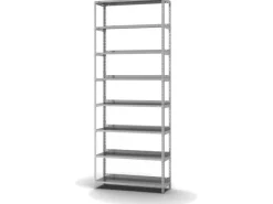 PROREGAL Aktenregal Schraubsystem Grundregal HxBxT 255 x 100 x 30 cm 8 Ebenen Fachlast 60 kg Mit Deckboden Einseitig Nutzbar