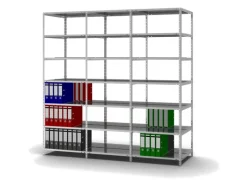 PROREGAL Aktenregal Schraubsystem Grundregal HxBxT 220 x 75 x 60 cm 7 Ebenen Fachlast 90 kg Mit Deckboden Beidseitig Nutzbar