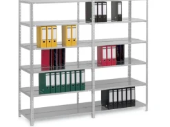 PROREGAL Aktenregal Schraubsystem Grundregal HxBxT 115 x 75 x 60 cm 4 Ebenen Fachlast 90 kg Mit Deckboden Beidseitig Nutzbar