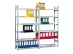 PROREGAL Aktenregal Stecksystem T-Profil Grundregal HxBxT 200 x 100 x 30 cm 6 Ebenen Fachlast 60 kg Einseitig Nutzbar