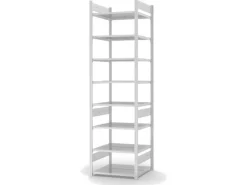 Outlet PROREGAL Aktenregal Stecksystem T-Profil Grundregal HxBxT 270 x 75 x 60 cm 8 Ebenen Fachlast 90 kg Beidseitig Nutzbar Lichtgrau