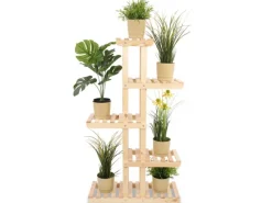 PROREGAL Blümenstande FLORACK HxBxT 117x68x25cm 6 Ablagen Kieferholz Natur