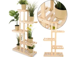 PROREGAL Blümenstande FLORACK HxBxT 117x68x25cm 6 Ablagen Kieferholz Natur