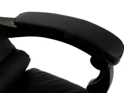 New PROREGAL Bürostuhl HxBxT 110x63x103 cm Sitzhöhe 48cm Ausziehbare Fußstütze Kunstleder Schwarz Schreibtischstuhl Drehstuhl Chefsessel