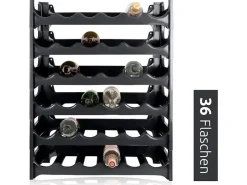 Discount PROREGAL CURVA Weinregal 6x Ebenen für 36 Flaschen HxBxT 72x60x30cm Schwarz