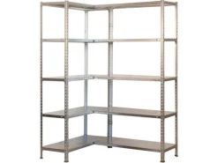 PROREGAL Eckregal BIG Metal Shark HxBxT 200 x 140 x 40 cm Fachlast 80 kg Verzinkt