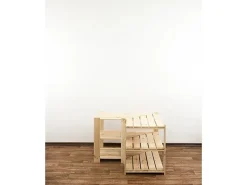 New PROREGAL Eckregal Woodland HxBxT 64 x 80 x 50 cm Fachlast 120 kg 3 Fachboden Kiefernholz Natur