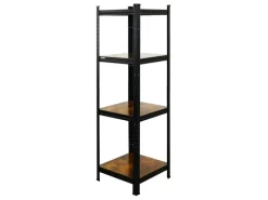 PROREGAL 3er Vintage Series Schwerlastregal Ragnar Set HxBxT 150x45x45cm Fachlast 100kg Vintagebraun-Schwarz