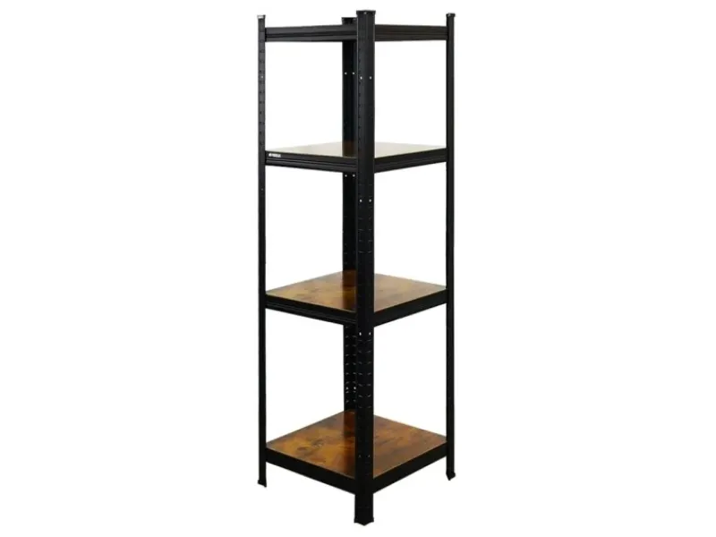 PROREGAL 3er Vintage Series Schwerlastregal Ragnar Set HxBxT 150x45x45cm Fachlast 100kg Vintagebraun-Schwarz