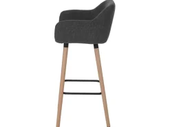 PROREGAL 2er-Set Barhocker Oslo Mit Lehne Sitzhöhe 79cm Textil Barstuhl Tresenhocker