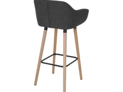 PROREGAL 2er-Set Barhocker Oslo Mit Lehne Sitzhöhe 79cm Textil Barstuhl Tresenhocker