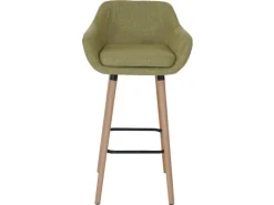 Outlet PROREGAL 2er-Set Barhocker Oslo Mit Lehne Sitzhöhe 79cm Textil Barstuhl Tresenhocker Hellgrün