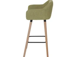 Outlet PROREGAL 2er-Set Barhocker Oslo Mit Lehne Sitzhöhe 79cm Textil Barstuhl Tresenhocker Hellgrün