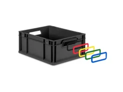 Online PROREGAL Eurobox Nextgen Color HxBxT 32x30x40cm 30 Liter Griffe Blau Offen Schwarz Eurobehälter Transportbox Transportbehälter Blau-Schwarz