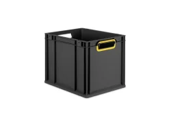 PROREGAL Eurobox Nextgen Color HxBxT 32x30x40cm 30 Liter Griffe Gelb Offen Schwarz Eurobehälter Transportbox Transportbehälter