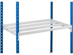 PROREGAL Fachbodenregal Maximus Pro HxBxT 280 x 100 x 50 cm 6 Ebenen Offener Fachboden Fachlast 286 kg Lichtblau-Lichtgrau