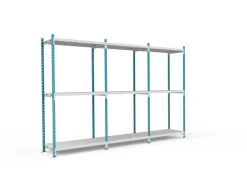 Best PROREGAL Fachbodenregal Maximus Pro HxBxT 300 x 100 x 50 cm 3 Ebenen Metallplatten-Fachboden Fachlast 286 kg Lichtblau-Lichtgrau