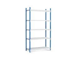 Sale PROREGAL Fachbodenregal Maximus HxBxT 200 x 125 x 34 cm 5 Ebenen Offener Fachboden Fachlast 114 kg Lichtblau-Lichtgrau