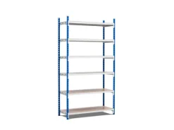 Sale PROREGAL Fachbodenregal Maximus Pro HxBxT 260 x 100 x 100 cm 7 Ebenen Spanplatten-Fachboden Fachlast 249 kg Lichtblau-Lichtgrau