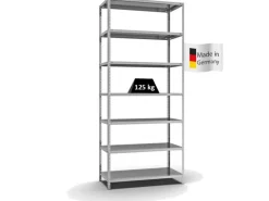 New PROREGAL Fachbodenregal Schraubsystem Light-Duty Grundregal HxBxT 300 x 130 x 60 cm 7 Ebenen Fachlast 125 kg Beidseitig Nutzbar Verzinkt