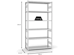 Sale PROREGAL Fachbodenregal Stecksystem T-Profil Heavy-Duty Grundregal HxBxT 250 x 130 x 50 cm 6 Ebenen Fachlast 330 kg Beidseitig Nutzbar Lichtgrau