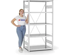 PROREGAL Fachbodenregal Stecksystem T-Profil Light-Duty Grundregal HxBxT 200 x 100 x 60 cm 5 Ebenen Fachlast 140 kg Einseitig Nutzbar