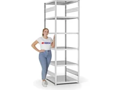 PROREGAL Fachbodenregal Stecksystem T-Profil Light-Duty Grundregal HxBxT 250 x 75 x 80 cm 6 Ebenen Fachlast 130 kg Beidseitig Nutzbar