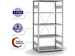 Online PROREGAL Fachbodenregal Stecksystem T-Profil Medium-Duty Grundregal HxBxT 200 x 100 x 60 cm 5 Ebenen Fachlast 240 kg Einseitig Nutzbar Verzinkt