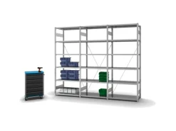 PROREGAL Fachbodenregal Stecksystem T-Profil Light-Duty Grundregal HxBxT 250 x 100 x 50 cm 6 Ebenen Fachlast 140 kg Einseitig Nutzbar Verzinkt