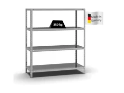 PROREGAL Fachbodenregal Schraubsystem Heavy-Duty Grundregal HxBxT 150 x 130 x 50 cm 4 Ebenen Fachlast 350 kg Beidseitig Nutzbar