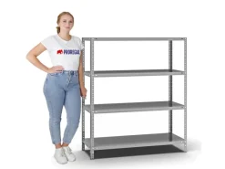 PROREGAL Fachbodenregal Schraubsystem Heavy-Duty Grundregal HxBxT 150 x 130 x 50 cm 4 Ebenen Fachlast 350 kg Beidseitig Nutzbar