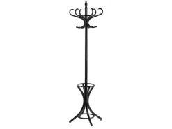Discount PROREGAL Freistehender Garderobenständer & Regenschirmständer Aus Holz Höhe 185 cm Drehbare Krone & 12 Haken Schwarz