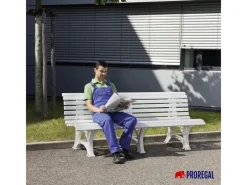 PROREGAL Gartenbank Jamaika 4 Sitzer HxBxT 80 x 200 x 64 cm Witterungskunststoff & UV Beständiger Kunststoff Parkbank Sitzbank