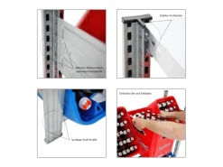 Hot PROREGAL Getränkekisten- & Reifenregal Chiemsee Tire Made in Germany HxBxT 200 x 106 x 43,5 cm 3 Kisten auf 1 Ebene & 4 Reifen & 2 Boards Verzinkt