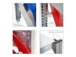 PROREGAL Getränkekisten- & Reifenregal Chiemsee Tire Made in Germany HxBxT 200 x 136 x 43,5 cm 4 Kisten auf 1 Ebene & 4 Reifen & 2 Boards Verzinkt