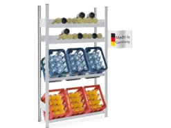 New PROREGAL Getränkekisten- & Weinregal Chiemsee Vino HxBxT 175 x 106 x 33,5 cm 6 Kisten auf 2 Ebenen & 38 Flaschen auf 2 Ebenen Lichtgrau