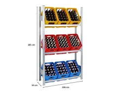 Best PROREGAL Getränkekistenregal Getränkeregal Chiemsee Made in Germany HxBxT 185 x 106 x 34 cm 9 Kisten auf 3 Ebenen Verzinkt