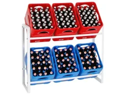 Clearance PROREGAL Getränkekistenregal Getränkeregal Königssee HxBxT 82 x 105 x 32 cm 6 Kästen Weiß