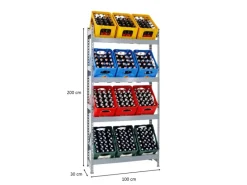 PROREGAL Getränkekistenregal Getränkeregal High Big Camel HxBxT 200 x 100 x 30 cm