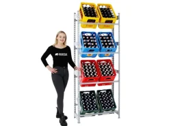 Sale PROREGAL Getränkekistenregal Getränkeregal High Big Camel HxBxT 200 x 80 x 30 cm Grau