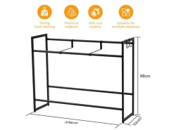PROREGAL Getränkekistenregal Baldeneysee Inkl. 2 Haken & 2 Auflageträger HxBxT 82x104x32cm Höhenverstellbare Füße 2 Ebenen Schwarz