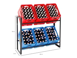 Discount PROREGAL Getränkekistenregal Getränkeregal Königssee HxBxT 82 x 105 x 32 cm 6 Kästen Schwarz