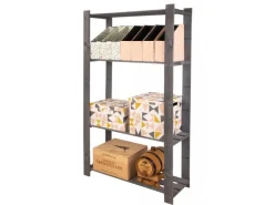 Sale PROREGAL Holzregal Pinepeak HxBxT 150 x 80 x 28 cm 4 Fachboden 1,2 cm Dickes Kiefernholz Grau