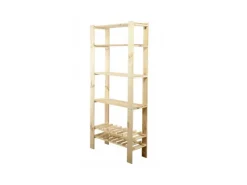 PROREGAL Holzregal Woodland HxBxT 166 x 80 x 50 cm Fachlast 120 kg 4 Fachboden & 2 Flaschenebenen Kiefernholz Natur