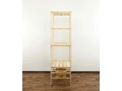 PROREGAL Holzregal Woodland HxBxT 166 x 80 x 50 cm Fachlast 120 kg 4 Fachboden & 2 Flaschenebenen Kiefernholz Natur