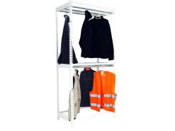 PROREGAL Kleiderstangenregal Metal Doppel HxBxT 300 x 90 x 75 cm Weiß Kleiderständer Garderobe Klamottenregal Stangenregal Regal