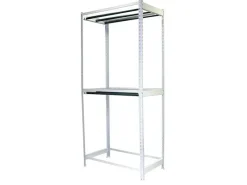 PROREGAL Kleiderstangenregal Metal Doppel HxBxT 300 x 90 x 75 cm Weiß Kleiderständer Garderobe Klamottenregal Stangenregal Regal