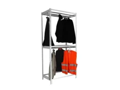 PROREGAL Kleiderstangenregal Metal Doppel HxBxT 200 x 120 x 75 cm Grau Kleiderständer Garderobe Klamottenregal Stangenregal Regal