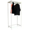 Clearance PROREGAL Kleiderstangenregal Metal Einzel HxBxT 200 x 120 x 50 cm Weiß Kleiderständer Garderobe Klamottenregal Stangenregal Regal
